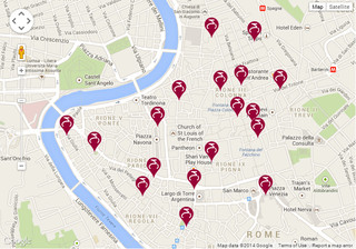 Mapa das estações Bike Sharing de Roma