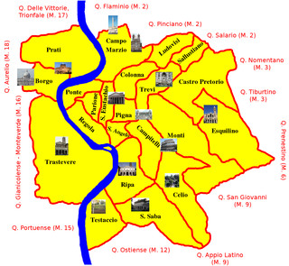 Mapa dos bairros de Roma